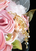 Summer Garden Pink Satin Rose Bridal Bouquet