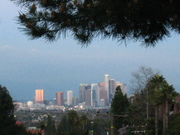 Los Angeles Cityscape from Stocker Corridor Trail In Leimert Park