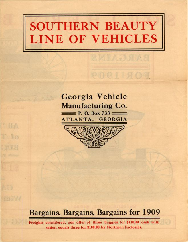 Georgia Vehicle Mfg Co’s carriages – Southern Beauty Line of Vehicles (1909) - large