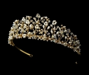 Golden Tiara with Pearl Accents