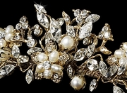 Gold, Pearls and Swarovsky Crystal Tiara